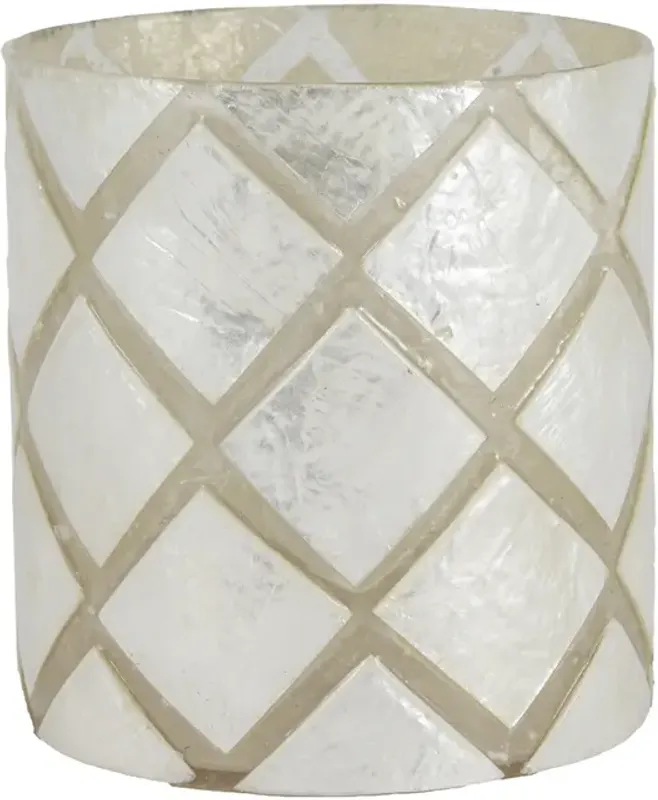 Halvor Bakke Varca Ruted Telysholder 10x10 Hvit/Creme Capiz