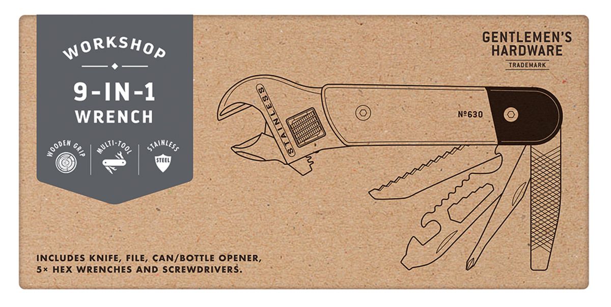 Multiverktøy Skiftenøkkel 9 i 1 Gentleman's Hardware