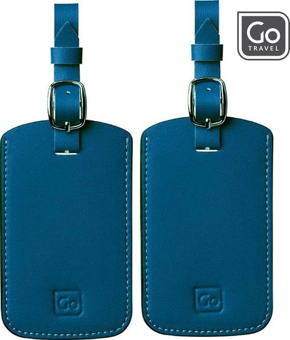 Hovedbilde Go Travel Bagasjemerker PU-skinn 2-pk, blå