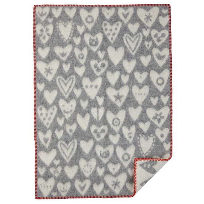 Hovedbilde Pledd i lammeull Baby Heart 65 x 90 cm fra Klippan