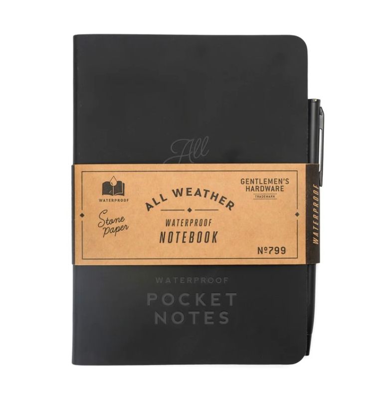 Vanntett notatbok med penn fra Gentlemen's Hardware