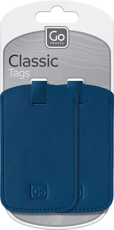 Go Travel Bagasjemerker PU-skinn 2-pk, blå