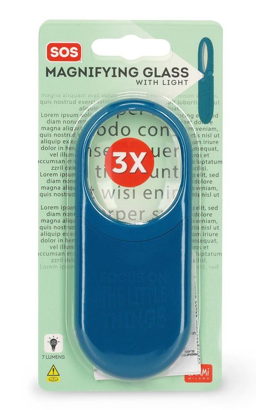 SOS Forstørrelsesglass m/ LED-lys fra Legami