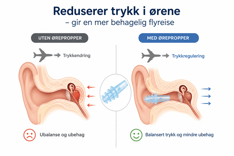 Ørepropper mot trykk i fly small, 2 pk 