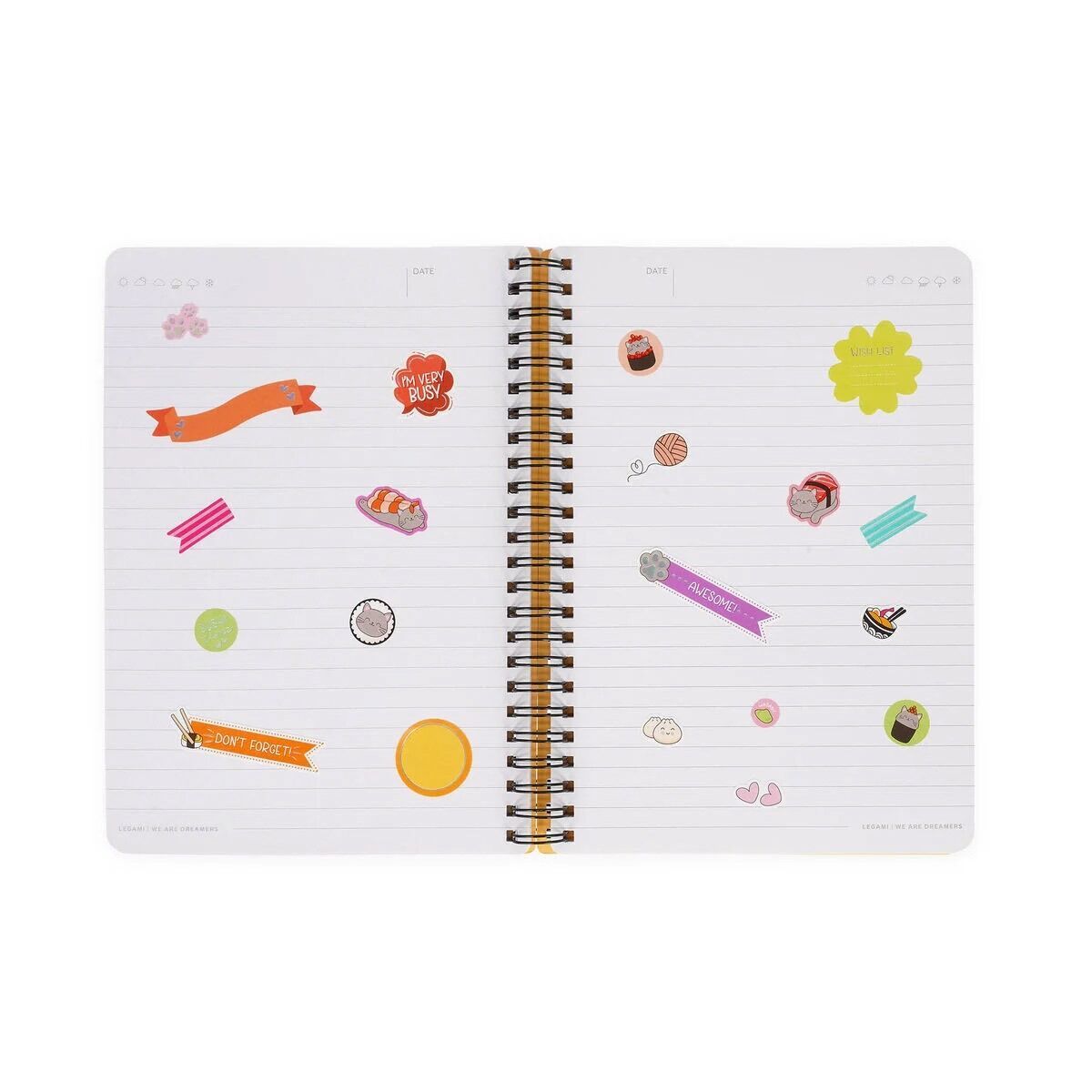 Notatbok Spiral A5 Sushi katt