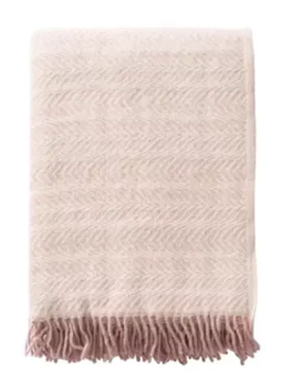 Ullpledd Alm – Soft Pink 130 × 200, Klippan