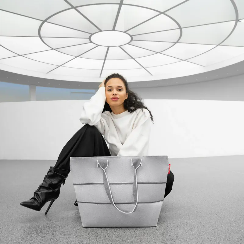 Veske Shopper E1 Ekspanderer, Herringbone grey - Reisenthel