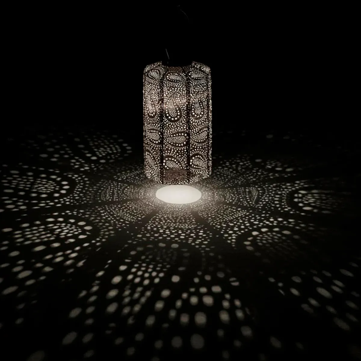 Lumiz Solcelle Led Lykt Cylinder 18 Paisley Soft Blush