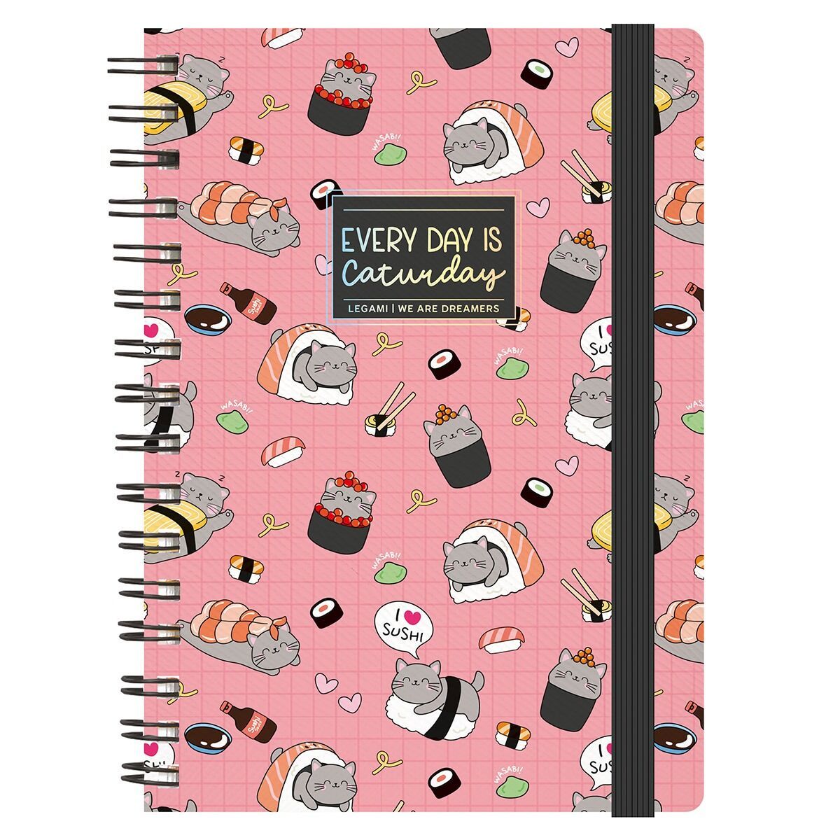 Notatbok Spiral A5 Sushi katt