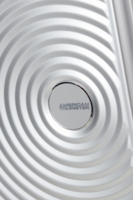 American Tourister Soundbox Alu Spinner 55 cm – Silver