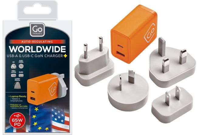 Hovedbilde Adapter / Veggstøpsel USB-A & USB-C til PC 65W fra Go Travel