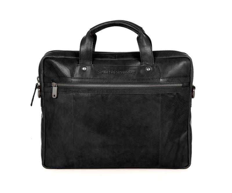 Spikes & Sparrow PC-veske 15.6'' Skinn Sort