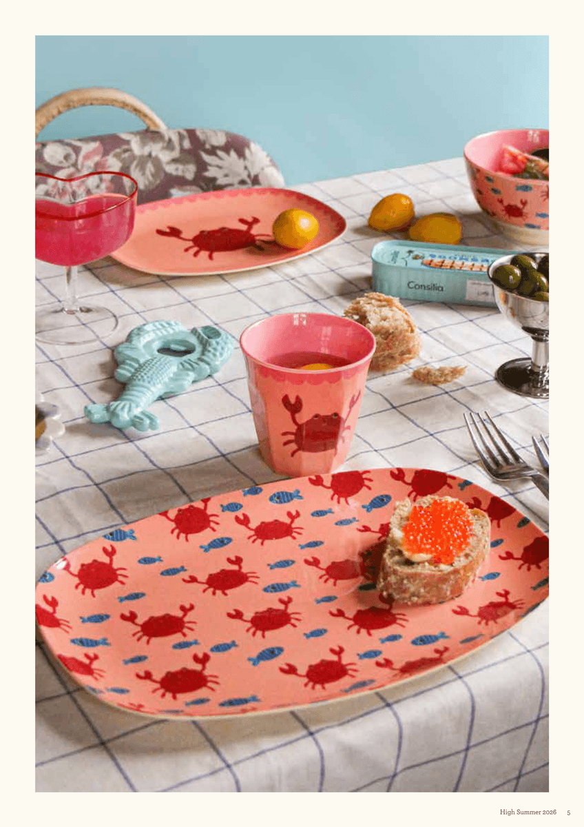 Serveringsfat fra Rice med krabbemotiv (L 30 cm)