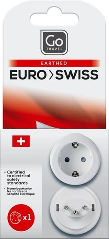 Adapter (Type J) til Sveits fra Go Travel