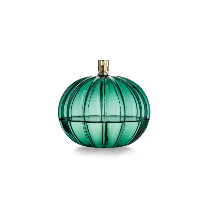 Hovedbilde Oljelampe Optikk rund 14 cm, teal- Hadeland Glassverk