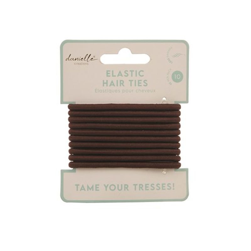 Danielle Creations Elastiske hårstrikker ,10 pk. brun