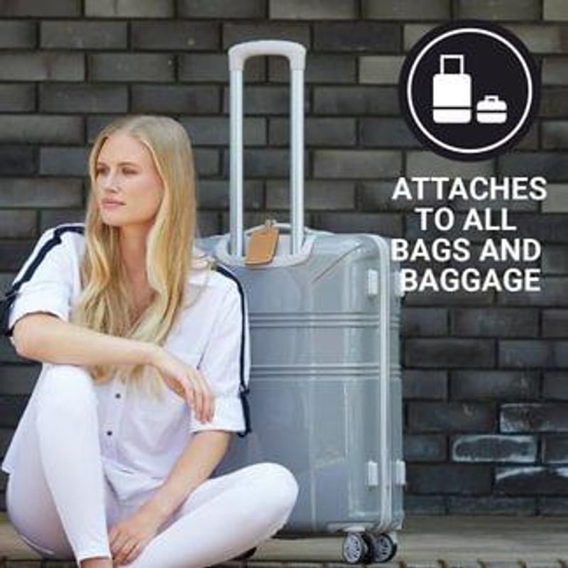 Go Travel Bagasjemerker PU-skinn 2-pk, beige