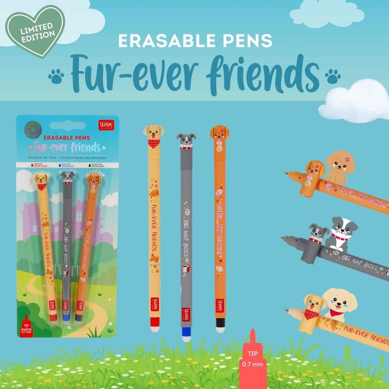 Viskbare Penner / Kryssordpenn Limited Etd 3 pk Hunder 