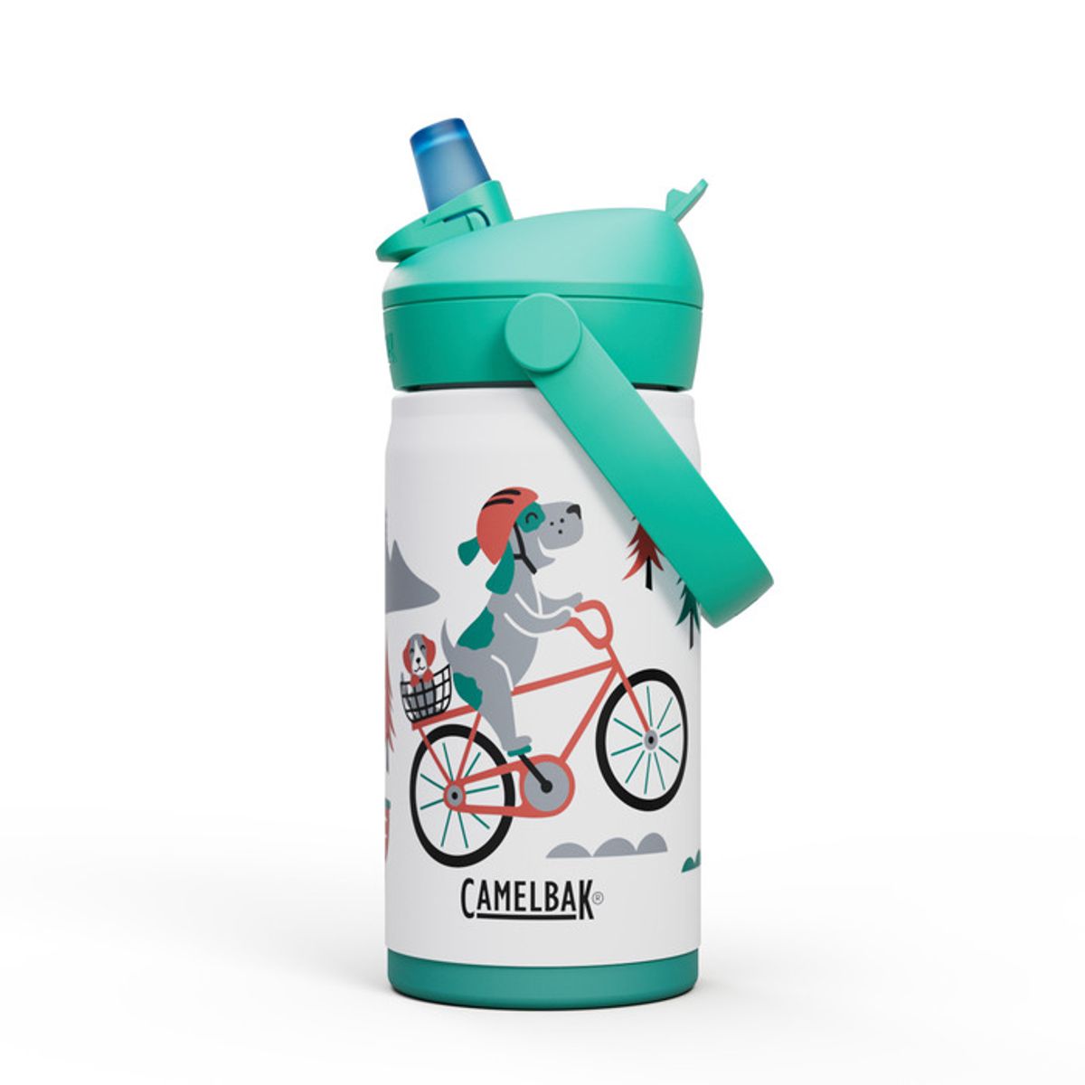 Camelbak Drikkeflaske Barn, Thrive Flip Straw Kids VSS Biking Dogs 0,35L