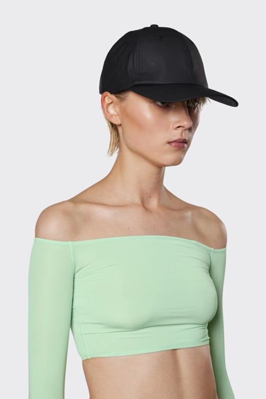 Rains Caps Vanntett unisex, sort