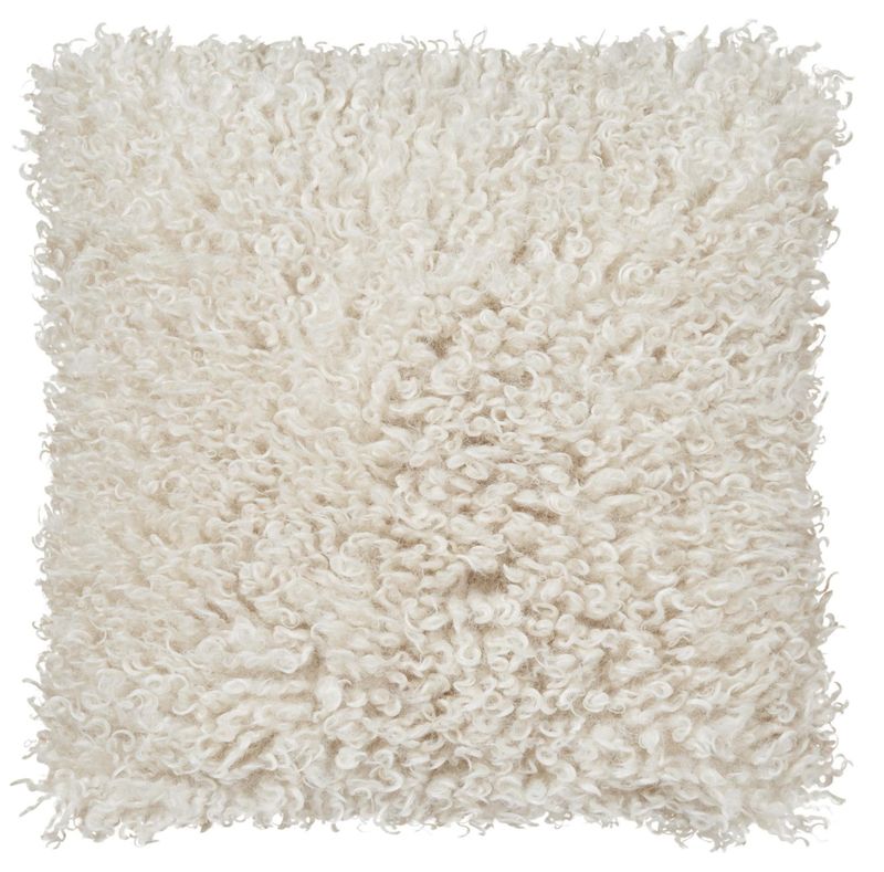 Pute med fyll Wooly 45x45 cm, lys beige - Skinnwille
