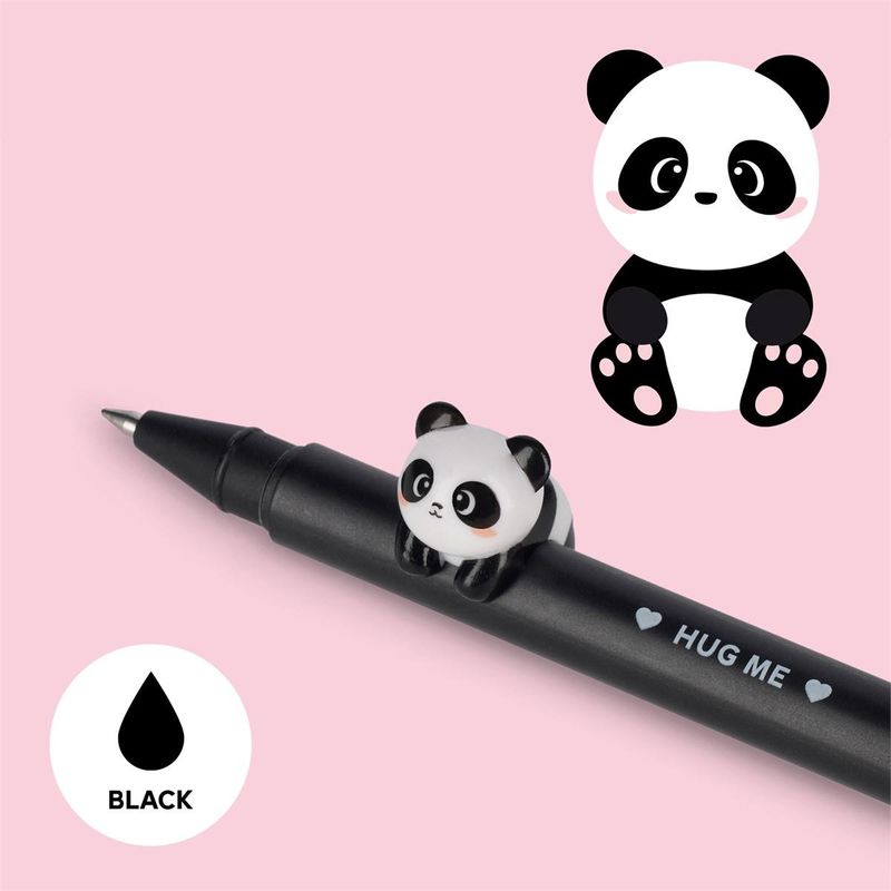Gel penn m. avtakbar Panda, sort blekk