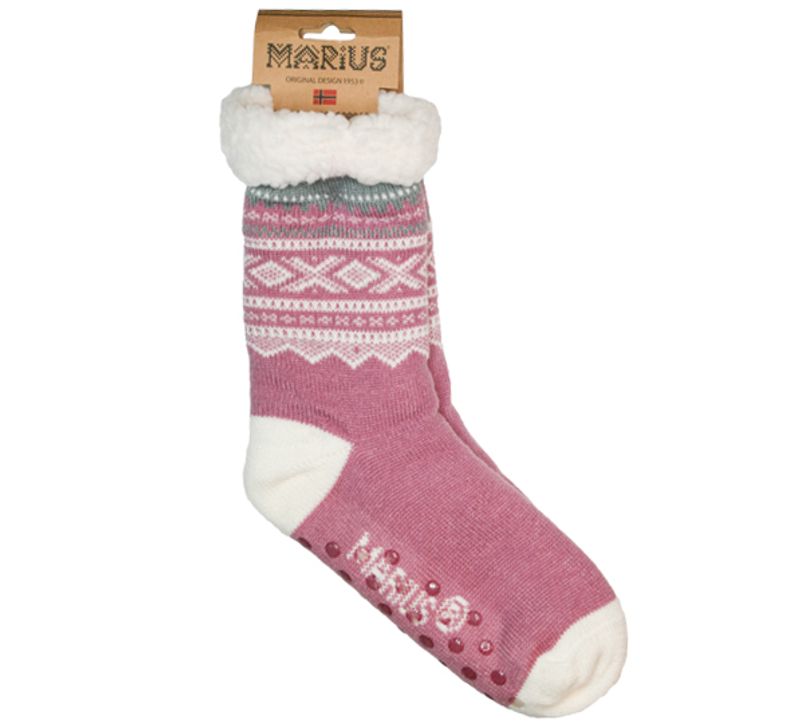 Kosesokk Mariusmønster lang rosa