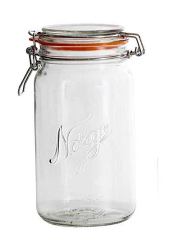 Norgesglasset 1L med hengslet lokk 