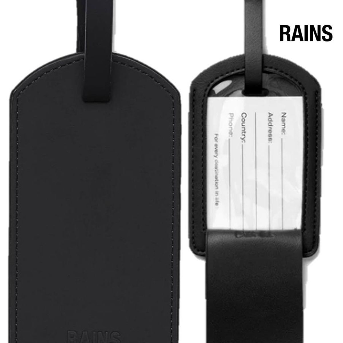 Rains Bagasjemerke vanntett, sort 