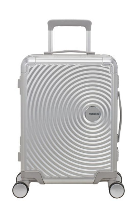 American Tourister Soundbox Alu Spinner 55 cm – Silver